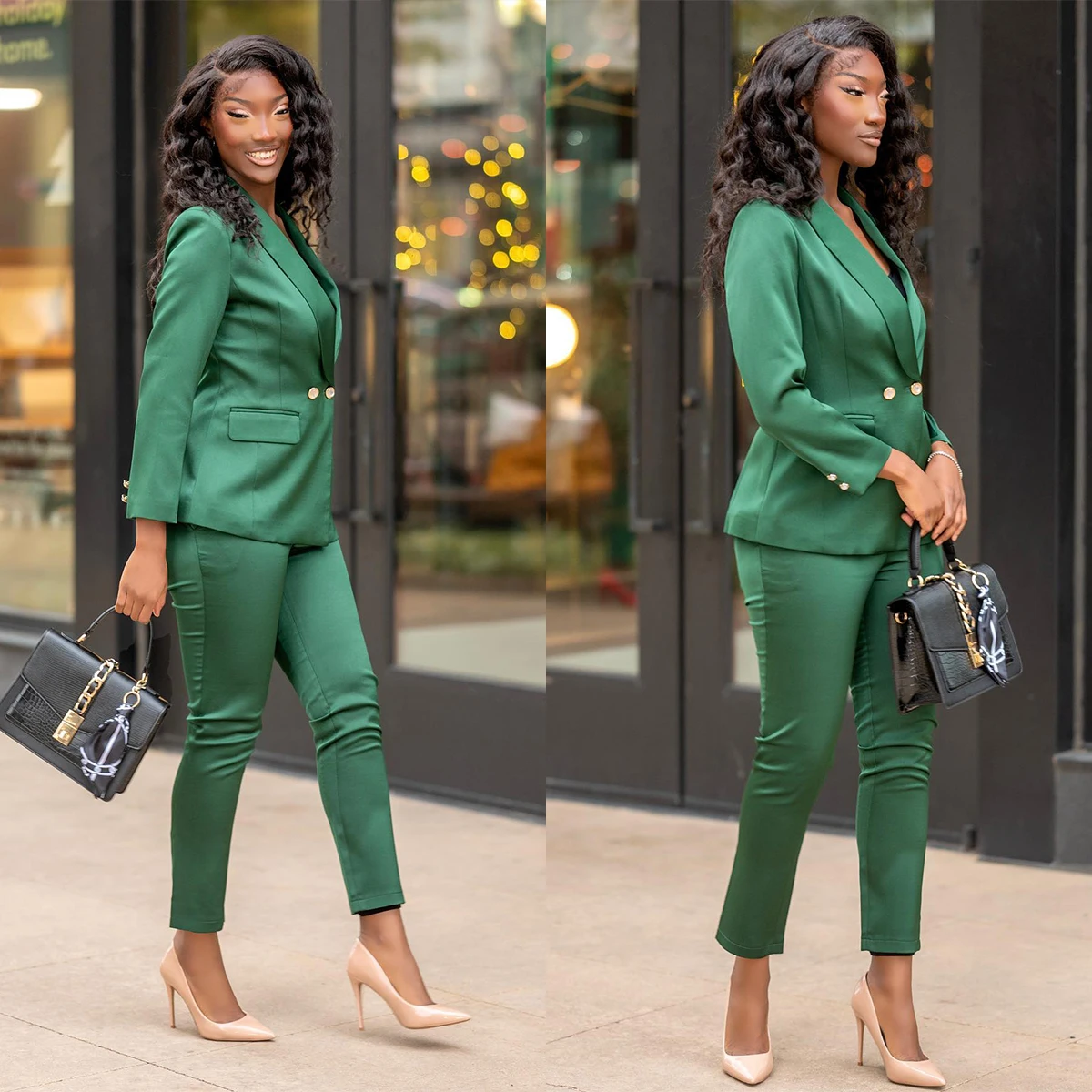 Top Trends: Elegant Women Blazer Sets Tailored Lady Green Pants Suits Prom Formal Guest Wear For Wedding 2 Pieces Shoppable Styles