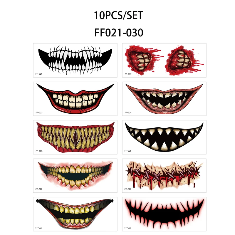 Top Trends: Face Festival Tattoo Stickers Halloween Temporary Waterproof Costume Party Festival Stickers Makeup Body Arm Tattoo Decoration Shoppable Styles - Image 4