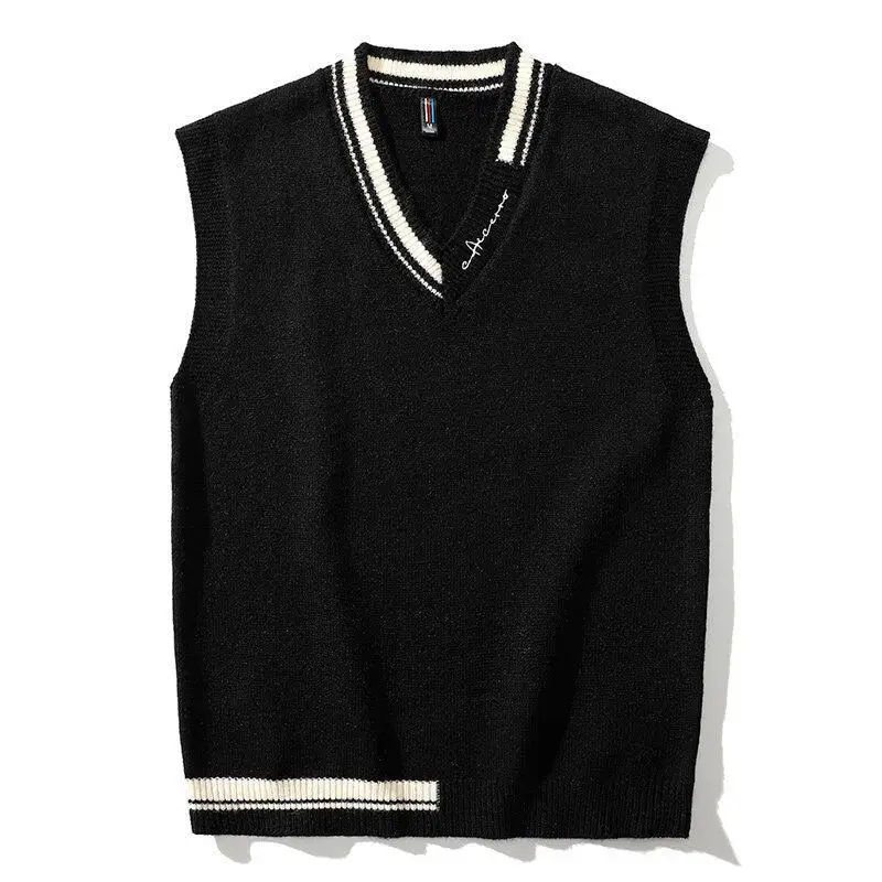 Top Trends: JFUNCY Men Knit Vest Korean Fashion Men's Oversize Knitted Sweater Vest Male Autumn Winter V Neck Sleeveless Vests Pullover Shoppable Styles - Image 4