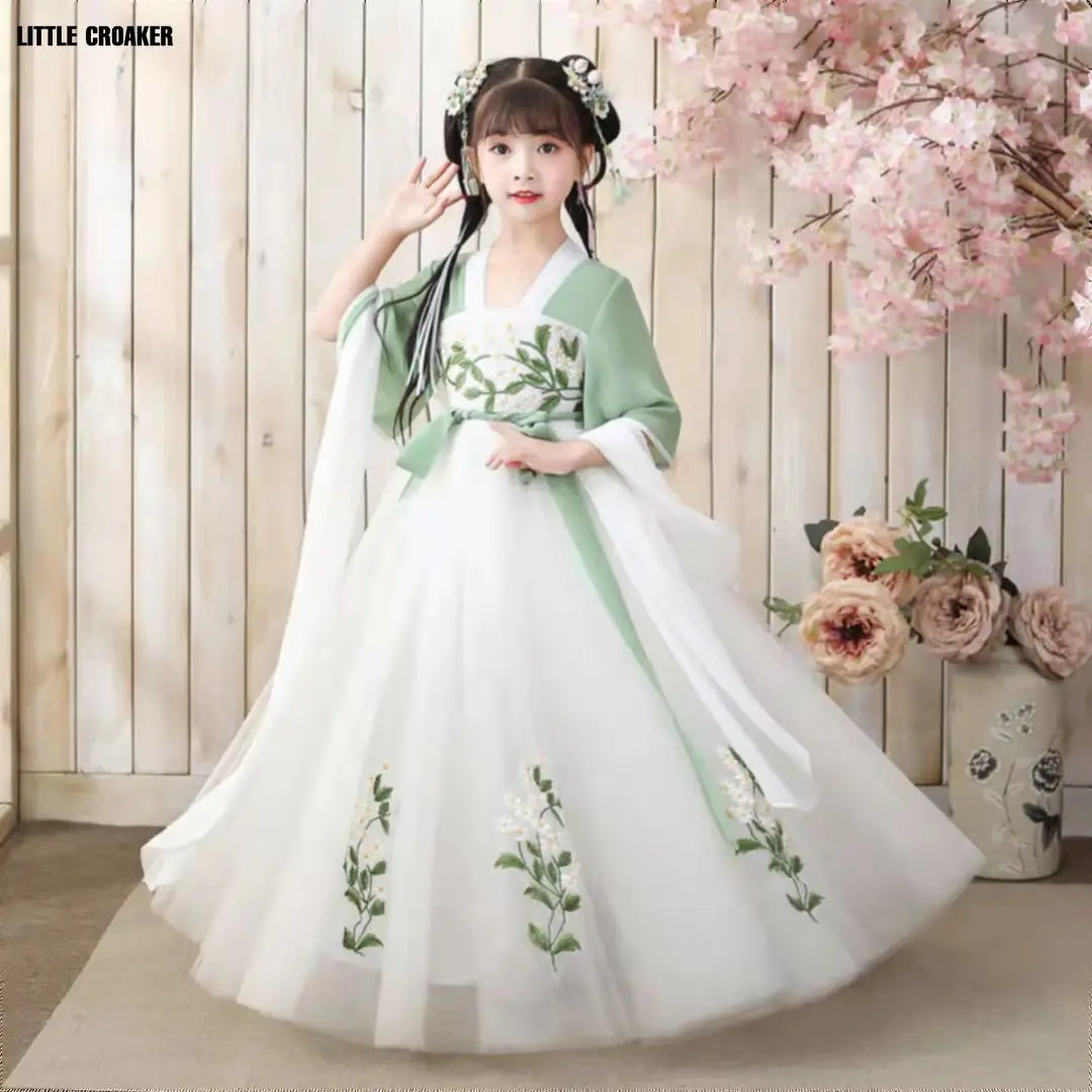 Top Trends: Chinese Hanfu Girl Children Cosplay Costumes Chiffon Princess Tang Suit Kids Hanfu Chinese Traditional Dress Chinese Folk Dance Shoppable Styles