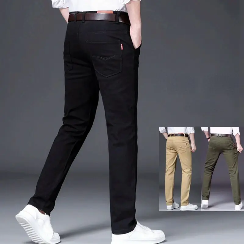 Top Trends: Men's Spring Autumn Fashion Casual Cargo Long Pants Male Elastic Formal Male Cotton Military Overalls Trousers Big Size 28-40 Shoppable Styles