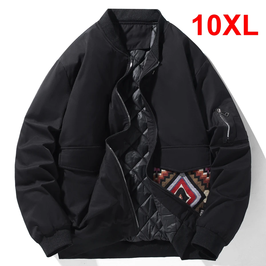 Top Trends: Thick Baseball Jacket Men Winter Parkas Bomber Jackets Plus Size 10XL Fashion Embroidery Design Parkas Male Windbreak Coat Green Shoppable Styles