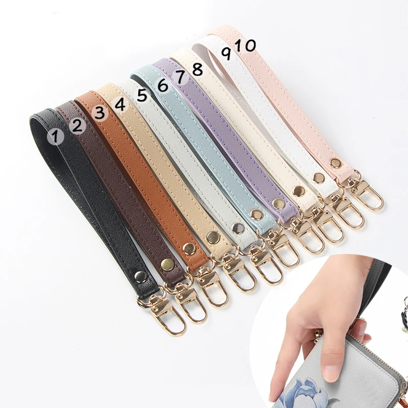 Top Trends: 1Pcs Leather Replacement Short Straps Bag Accessories Wristlet Wrist Bag Strap Handle For Clutches Portable Coin Handle Bag Shoppable Styles