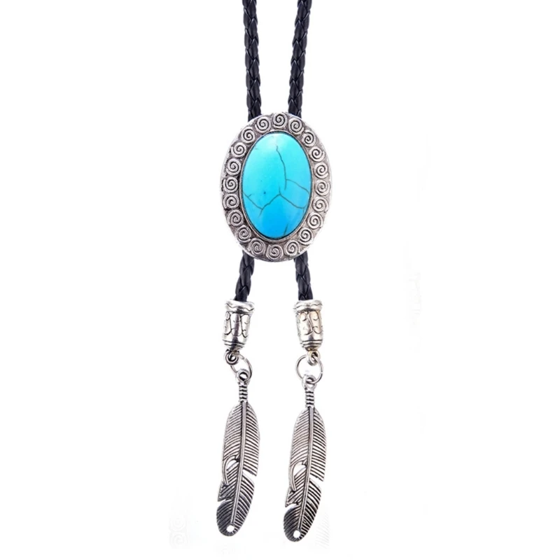 Top Trends: Bolo Tie For Men Western Cowboy Style Necklace With Turquoise Decorations Adult Formal Suit Shirt Costume Accessories Shoppable Styles