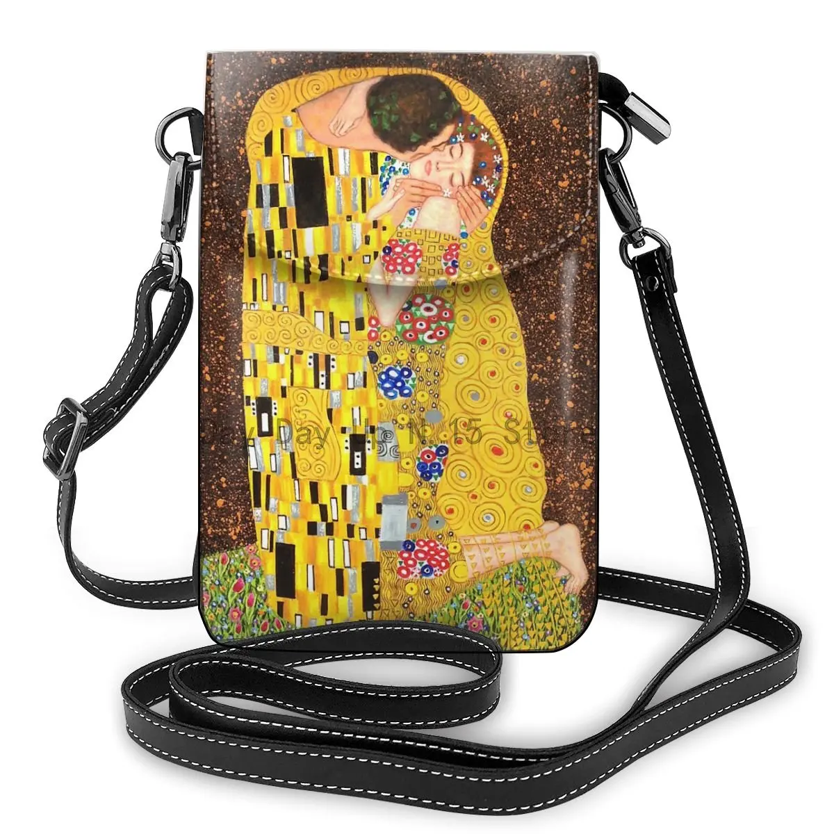 Top Trends: Classic Artist Gustav Klimt Kiss Shoulder Bag Klimt Leather Multi Function Women Phone Bags Crossbody Teenage Slim Purse Shoppable Styles