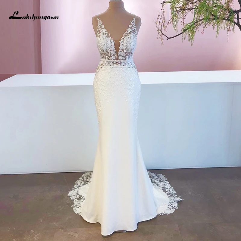 Top Trends: New Mariage Boheme Chic Lace Mermaid Wedding Dress 2023 Elegant Bridal Country Lace Appliques Satin Bridal Gown Robe De Mariée Shoppable Styles