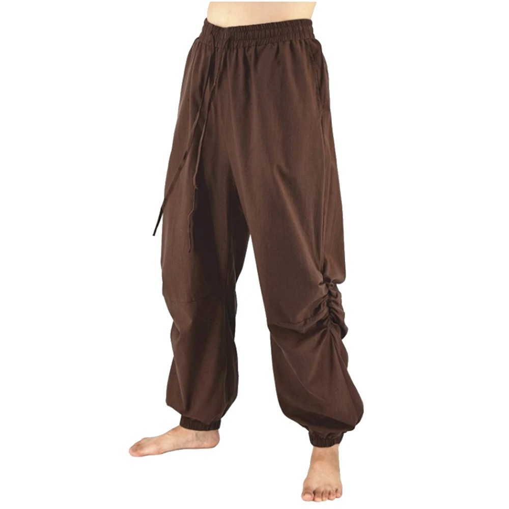 Top Trends: Adult Men Pirate Pants Vintage Medieval Renaissance Lounge Costume Loose Pants Viking Black Brown Trouser Shoppable Styles