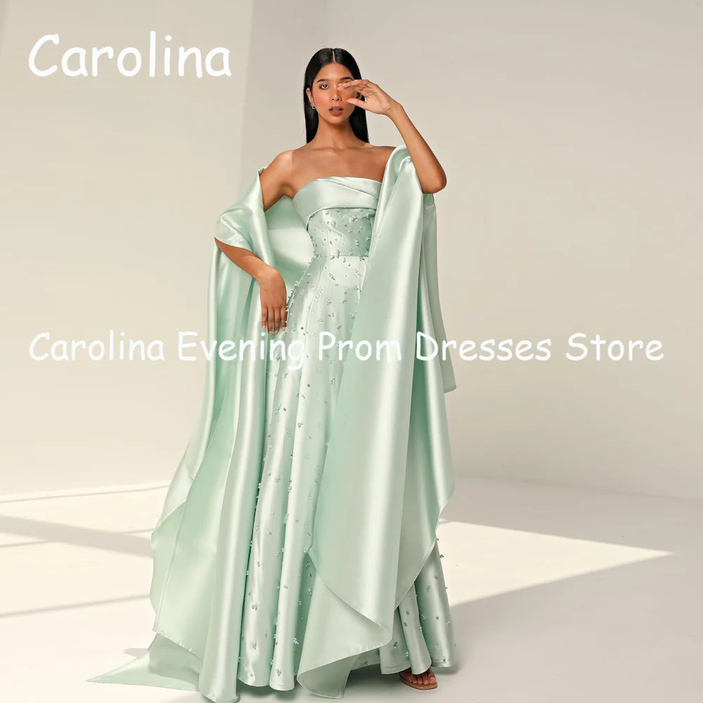 Top Trends: Carolina Satin A-line Strapless Sequins Ruffle Prom Gown Floor Length Evening Formal Elegant Party Dress For Women 2023 Shoppable Styles