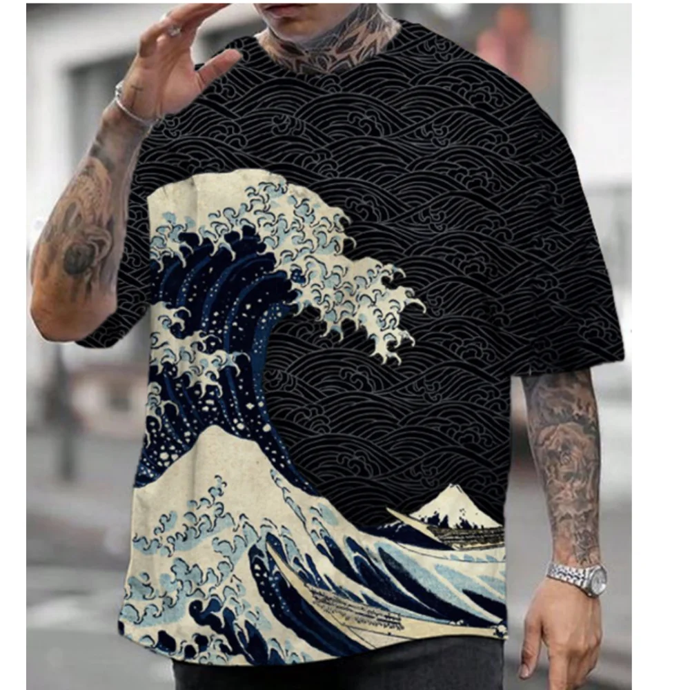 Top Trends: 2024 Men T-Shirts Casual Short Sleeve Tops Japanese Style Ukiyoe Graphic Clothing Oversized Summer Apparel Street Male T-Shirts Shoppable Styles