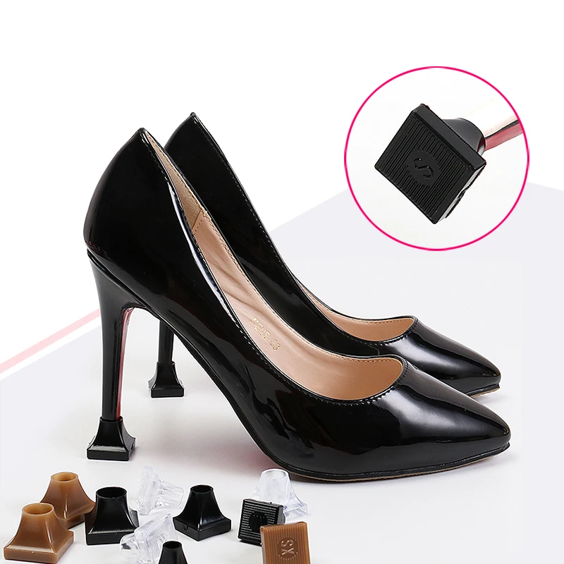 Top Trends: 1 Pair Woman High Heels Shoe Covers Square TPU / PVC Material Soft Damping Heel Protector Silencer Non-slip Heel Protector Shoppable Styles