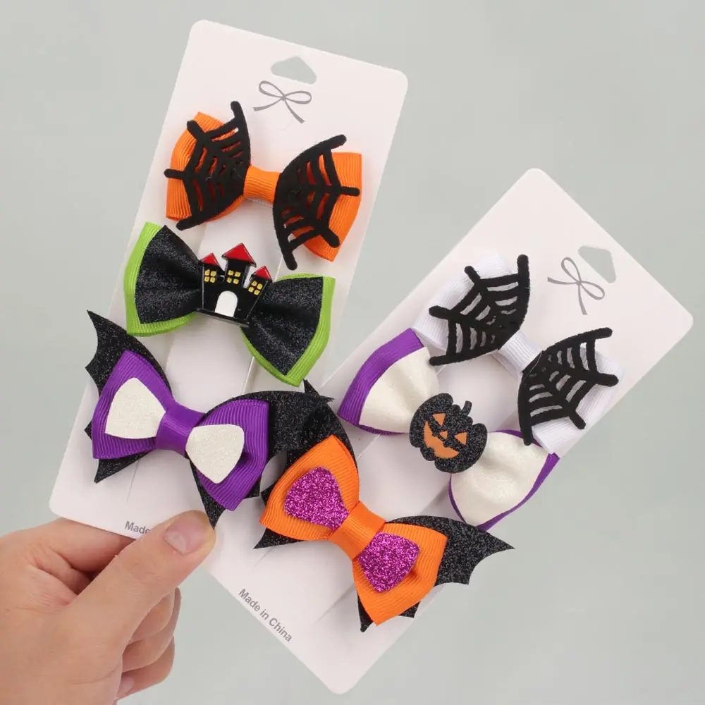 Top Trends: Oaoleer 2 / 3PCS / Set Halloween Girl Hair Clips Ghost Witch Hat Pumpkin Hairpin Hair Accessories For Kid Hairclip заколка для волос Shoppable Styles