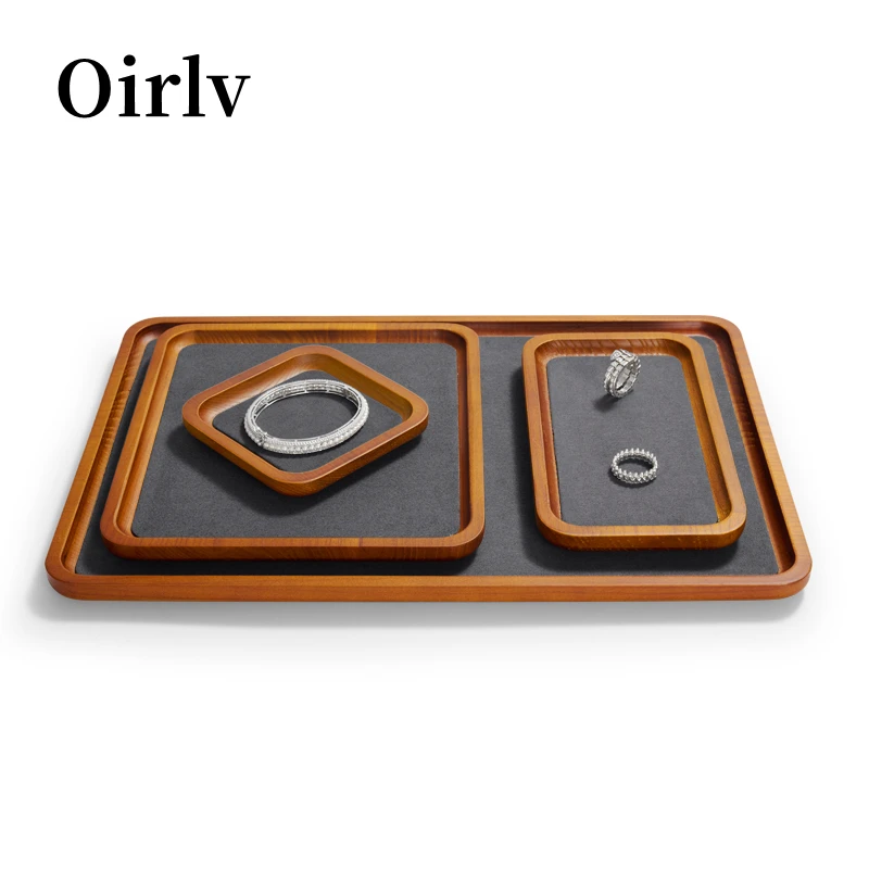 Top Trends: Oirlv Wooden Jewelry Tray SolidWood Ring Earring Necklace Bracelet Watch Jewelry Tray Organizer Stackable Jewelry Plate For Home Shoppable Styles