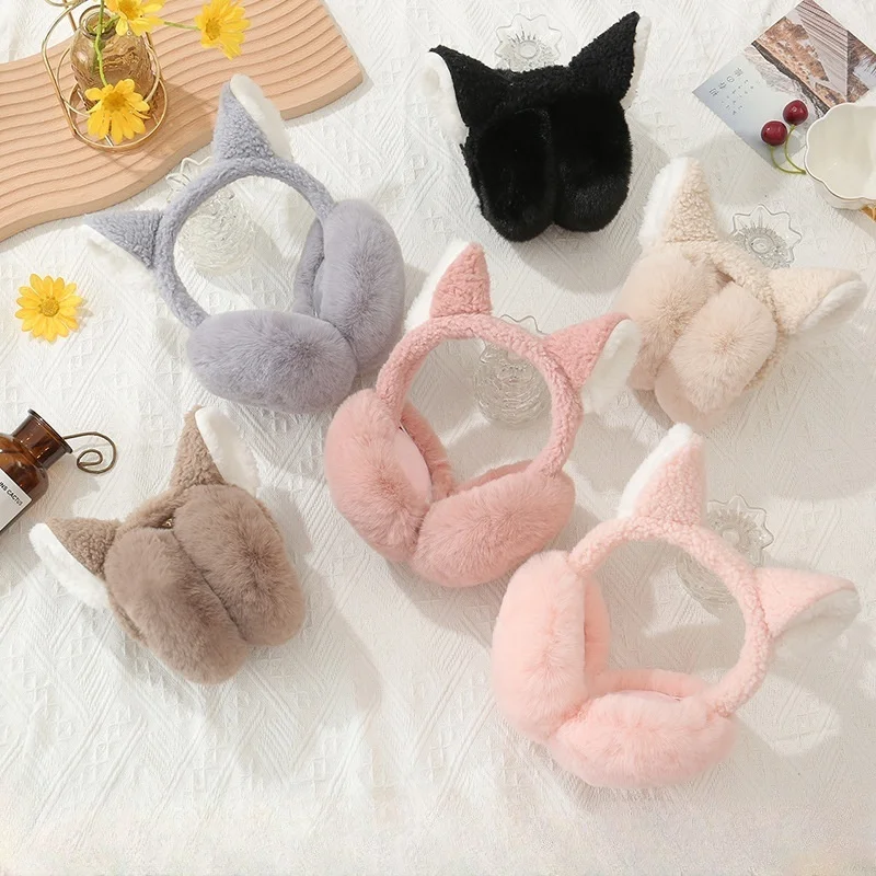 Top Trends: Cute Elf Cat Ear Earmuffs Women Winter Warm Ear Warmer Thermal Plush Headphones Earflap Outdoor Cold Protection Fluffy Ear Cover Shoppable Styles - Image 2