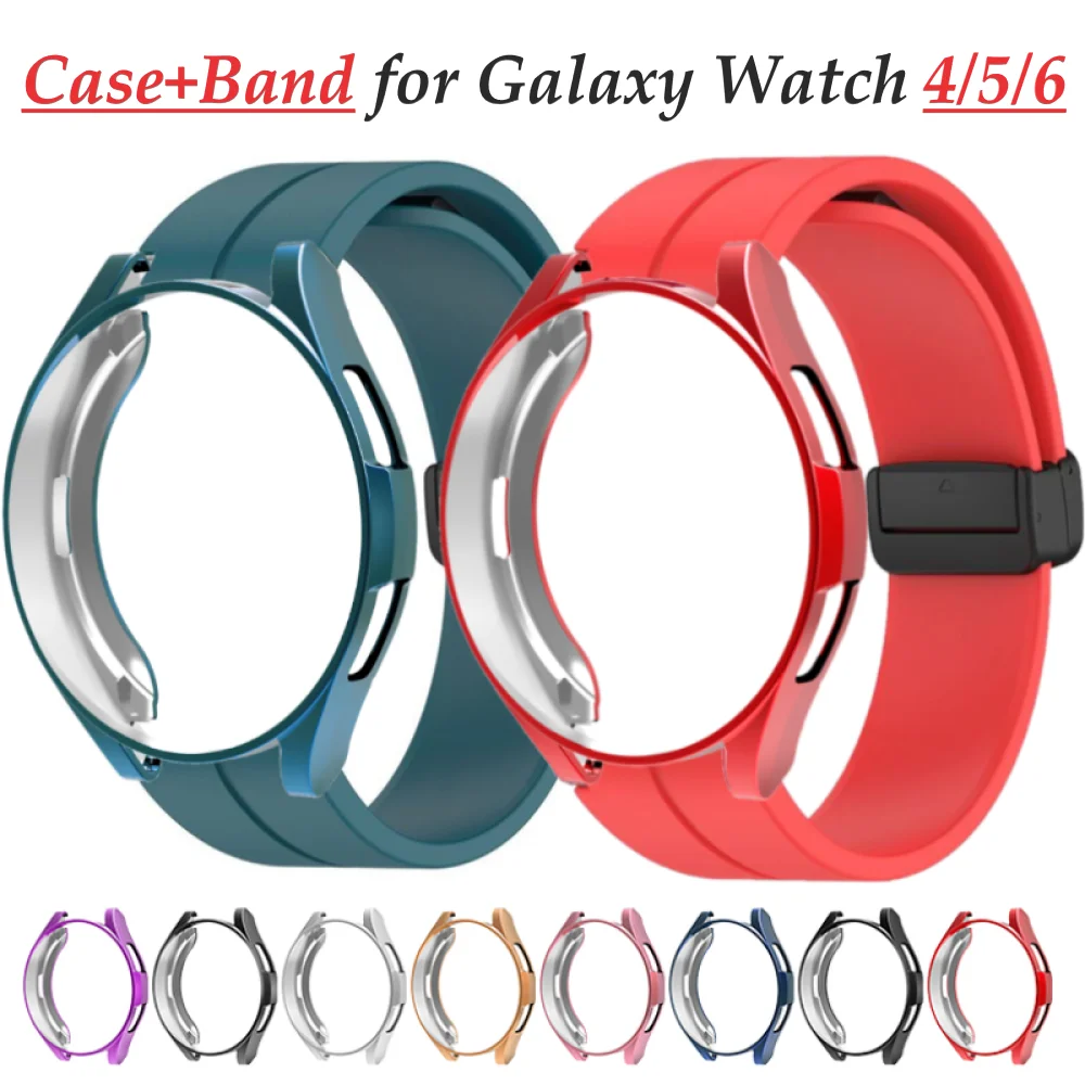 Top Trends: Case+ Band For Samsung Galaxy Watch 4 / 5 / 6 40mm 44mm All-Around Soft TPU Protector Cover For Galaxy Watch6 Classic 43mm 47mm Strap Shoppable Styles