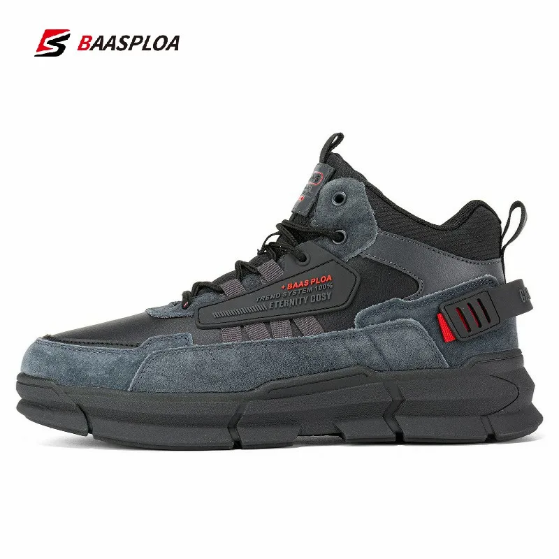 Top Trends: Baasploa Winter Men Cotton Shoes Leather Comfortable Hiking Shoes Waterproof Warm Outdoor Sneakers Non-Slip Wear-Resistant Shoppable Styles