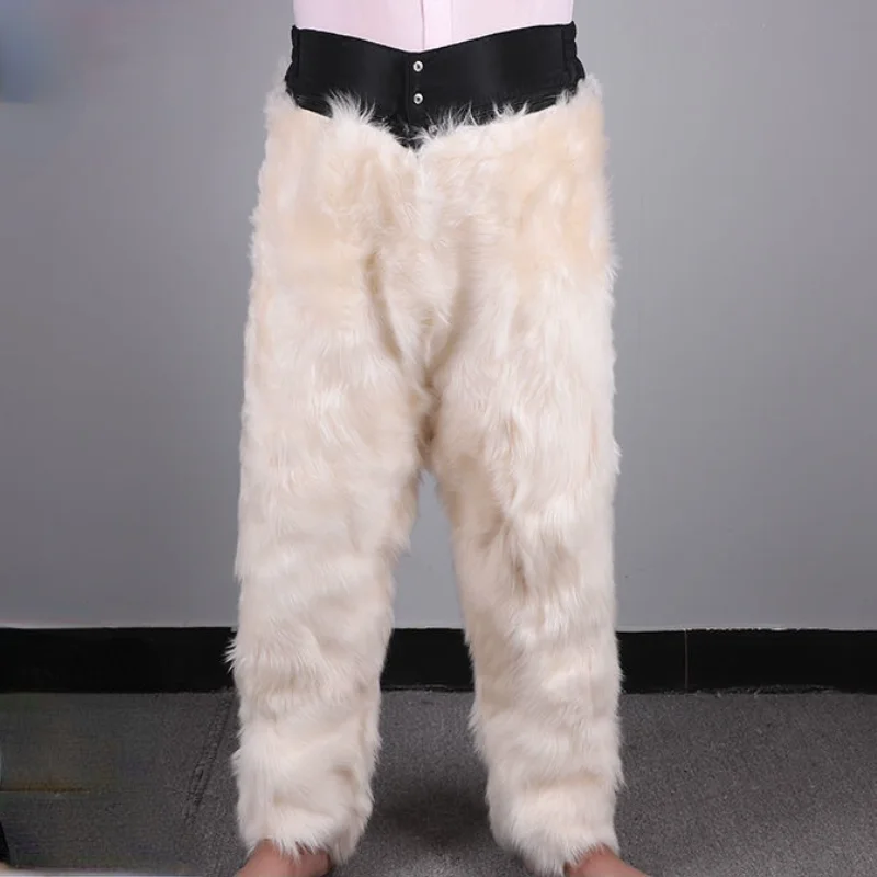 Top Trends: Thicken And Keep Warm In Winter Long Wool Sheepskin Pants One Piece Of Fur Men's And Women's High Waist Wool Liner Pants Shoppable Styles