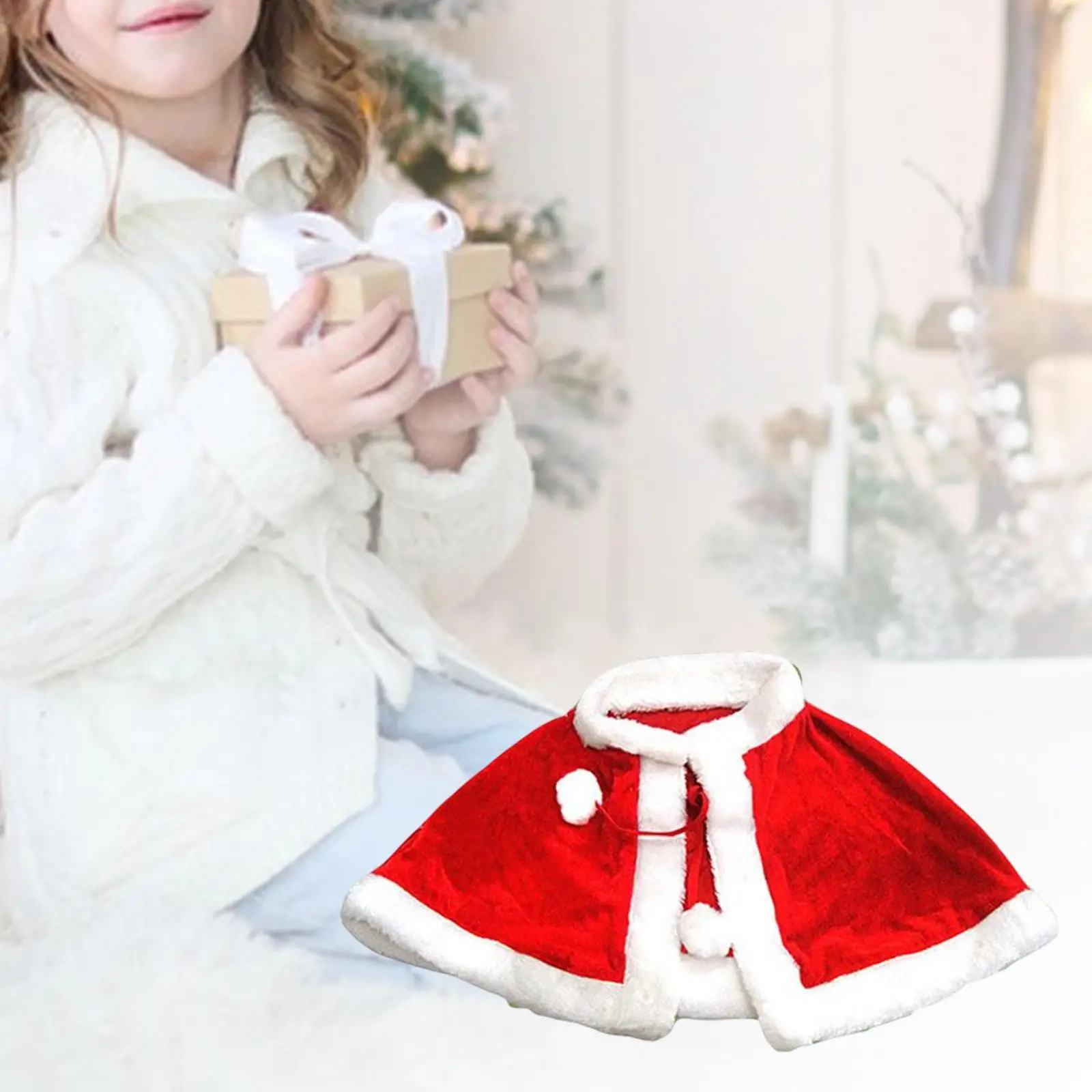 Top Trends: New Year Winter Red Velvet Cape Cloak Christmas Women Girl Shawl Party Costumes Dress Decoration Santa Claus Costume Fashion Shoppable Styles - Image 5