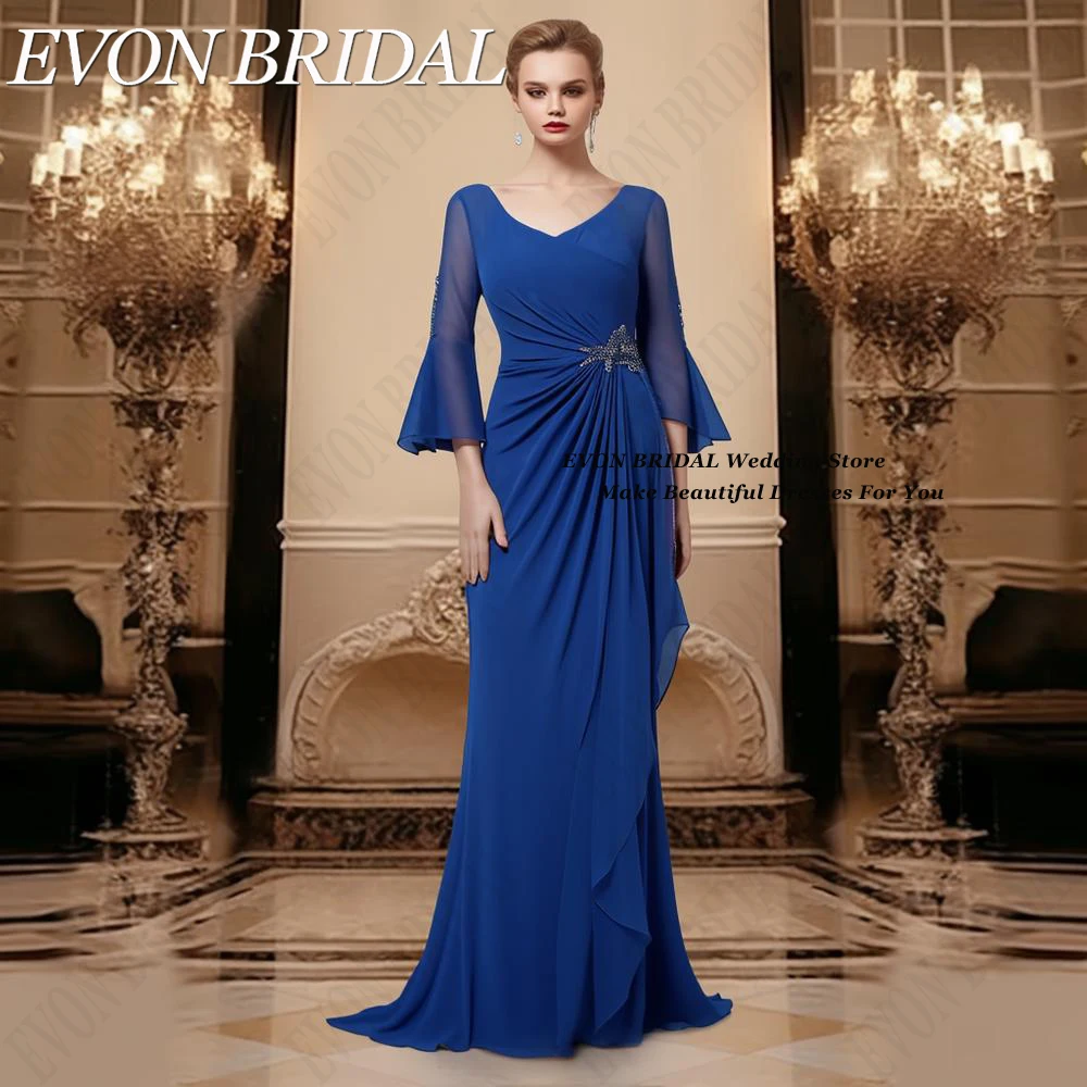 Top Trends: EVON BRIDAL Mother Of The Bride Dresses For Wedding Chiffon Mermaid Formal Occasion Gowns Flare Sleeves Robes Invitée Mariage Shoppable Styles