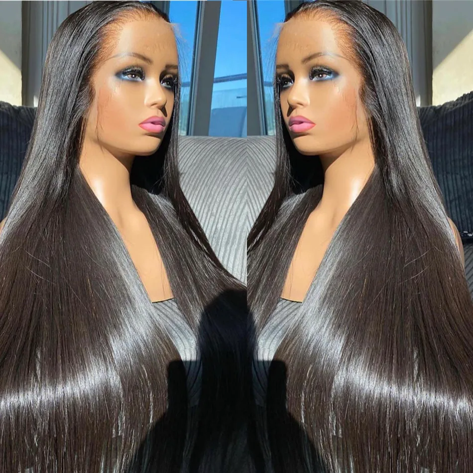 Top Trends: 250 Density 13x6 Hd Straight Lace Front Human Hair Wig 32 34 38 Inch 13x4 Lace Frontal Pre Plucked Peruvian Hair Wigs For Women Shoppable Styles - Image 2