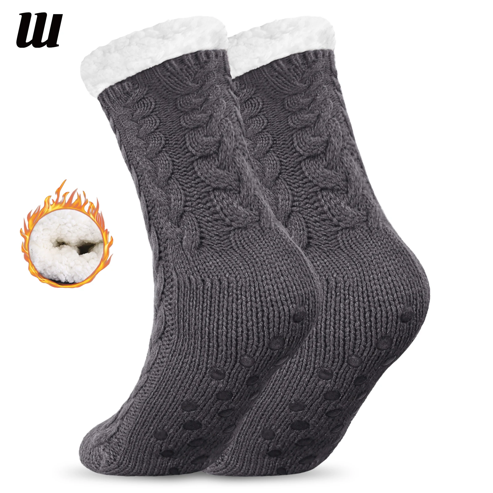 Top Trends: Slipper Socks For Women Non Slip Floor Socks Fluffy Cozy Fleece Lined Winter Socks Thermal Sleeping Bed Socks With Grippers Shoppable Styles