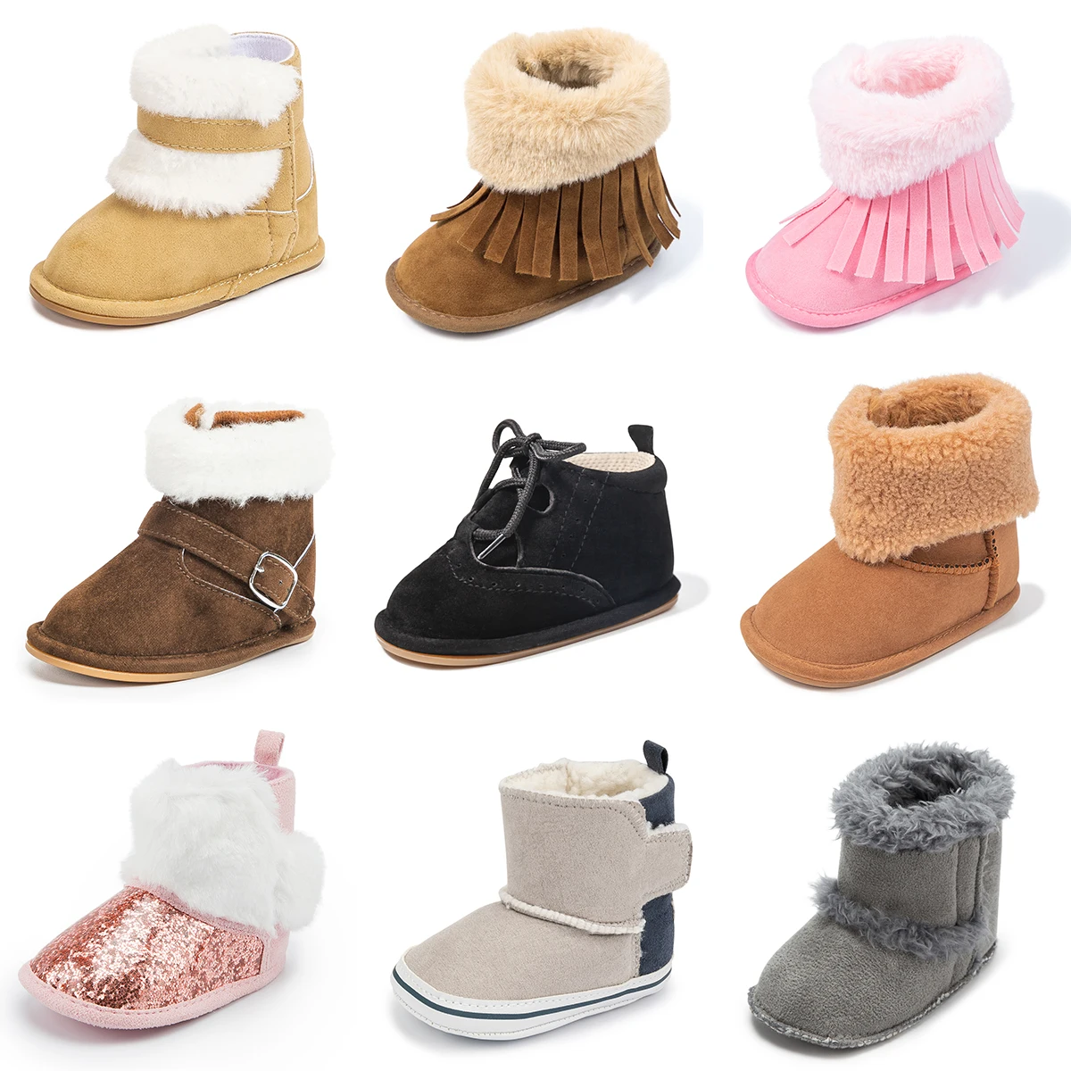 Top Trends: KIDSUN Newborn Baby Boots Winter Warm Girls Boys Baby Toddler Shoes First Walkers Infant Soft Sole Fur Snow Booties For 0-18M Shoppable Styles