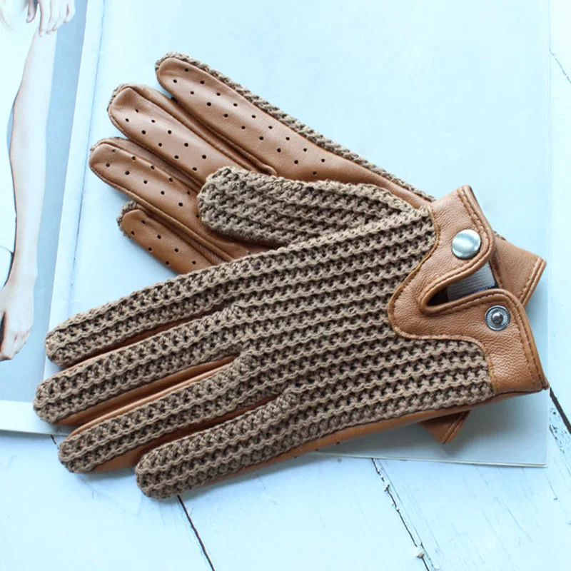 Top Trends: Motorcycle Riding Touch Screen Sheepskin Leather Gloves Women&#039;s Thin Unlined Knitted Spring And Autumn Ladies Driving Gloves Shoppable Styles