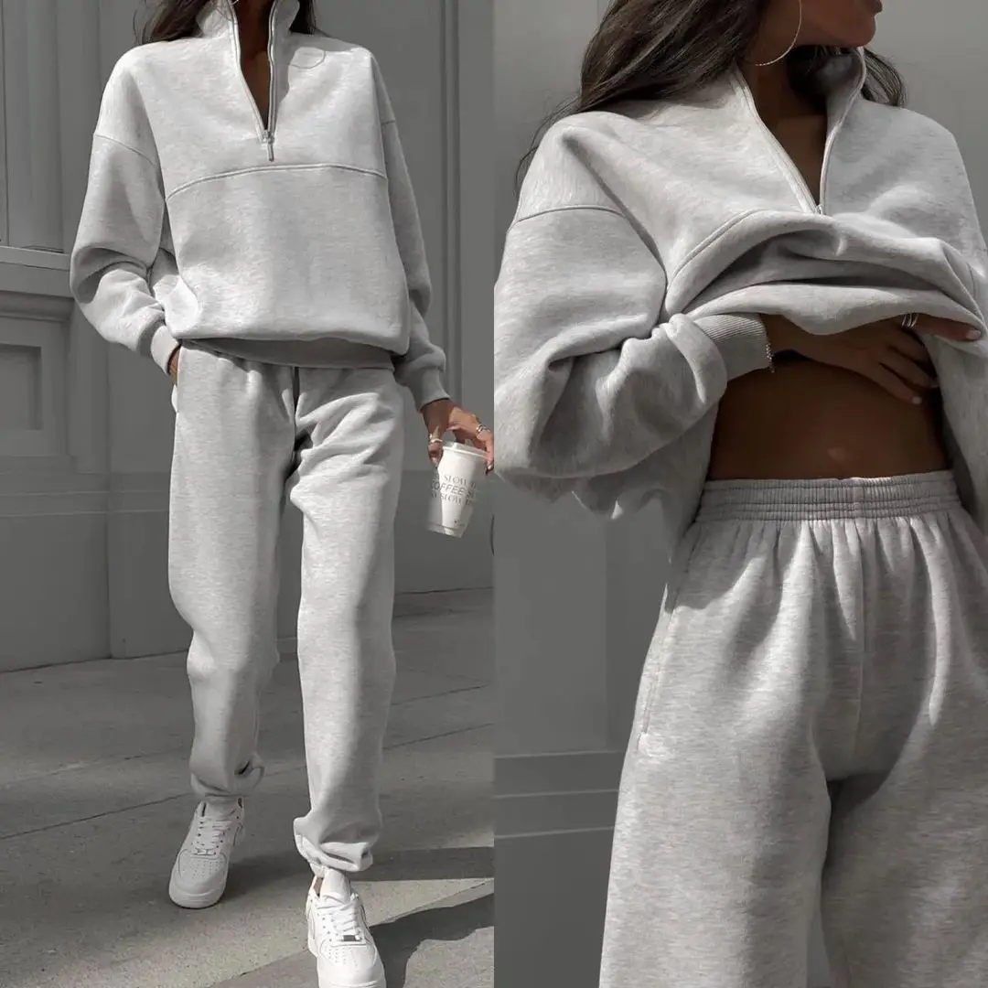 Top Trends: Casual Long Sleeve Sweatshirts And Trousers Fleece Two Piece Sets Lady Suit 2024 Women's Tracksuit Autumn Warm Hoodie Shoppable Styles