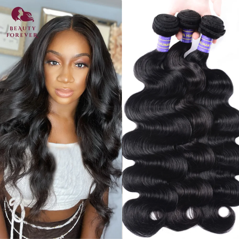 Top Trends: Beautyforever Human Hair Bundles Brazilian Body Wave Human Hair 3 Bundles Straight Virgin Human Hair Weave Raw Hair Extensions Shoppable Styles