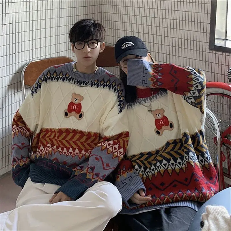 Top Trends: Couple Sweater Bear Autumn A Winter Round Neck Men Women With The Same Student Japanese Lazy Wind Sweater Men's Sweater Shoppable Styles - Image 4