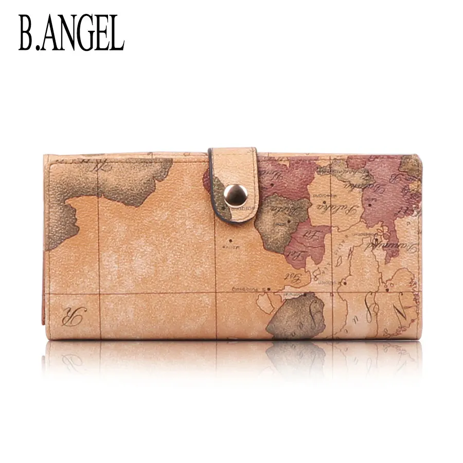 Top Trends: Vintage World Map Wallet For Women Long Zipper Leather Wallet Female Coin Purse For Men Credit Card Holder Ladies Clutch Wallets Shoppable Styles