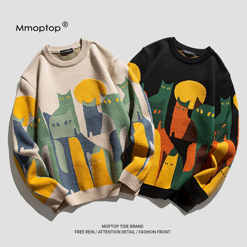 Top Trends: Knitwear Sweater Men Oversized Pull Homme Male Knitted Sweater Pullover Harajuku Casual Streetwear Men Women Couple Sweaters Shoppable Styles