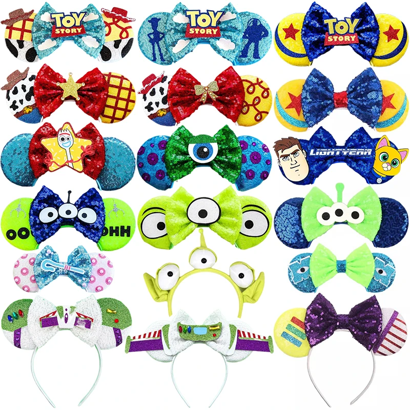 Top Trends: Disney Mickey Mouse Ears Headbands Women Bows Hair Accessories Toy Story Headband For Girls Kids Buzz Lightyear Alien Headwear Shoppable Styles