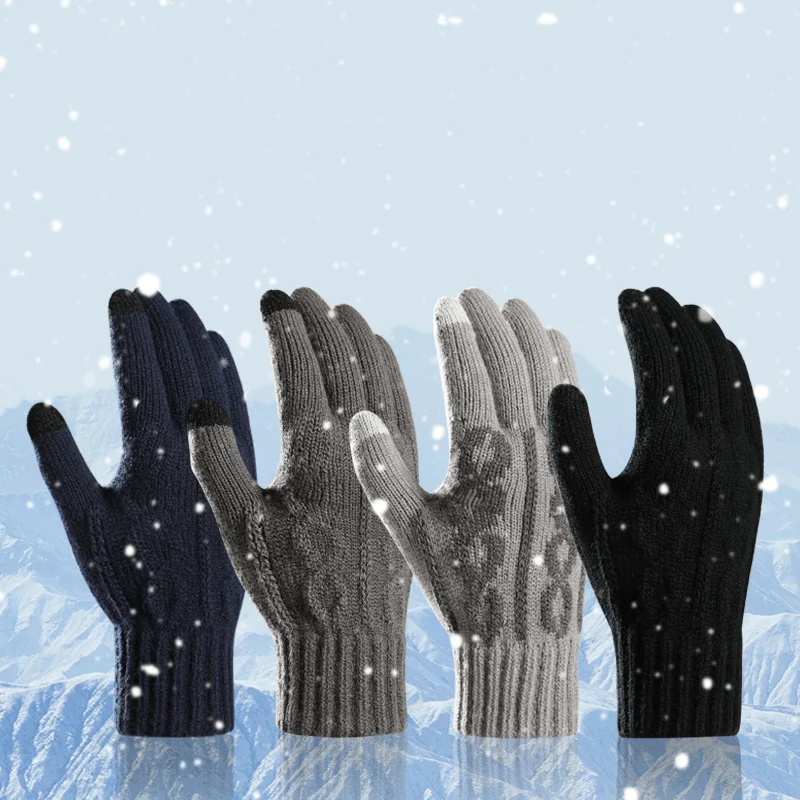 Top Trends: Women's Cashmere Knitted Winter Gloves Cashmere Knitted Women Autumn Winter Warm Thick Gloves TouchScreen Skiing Gloves Shoppable Styles