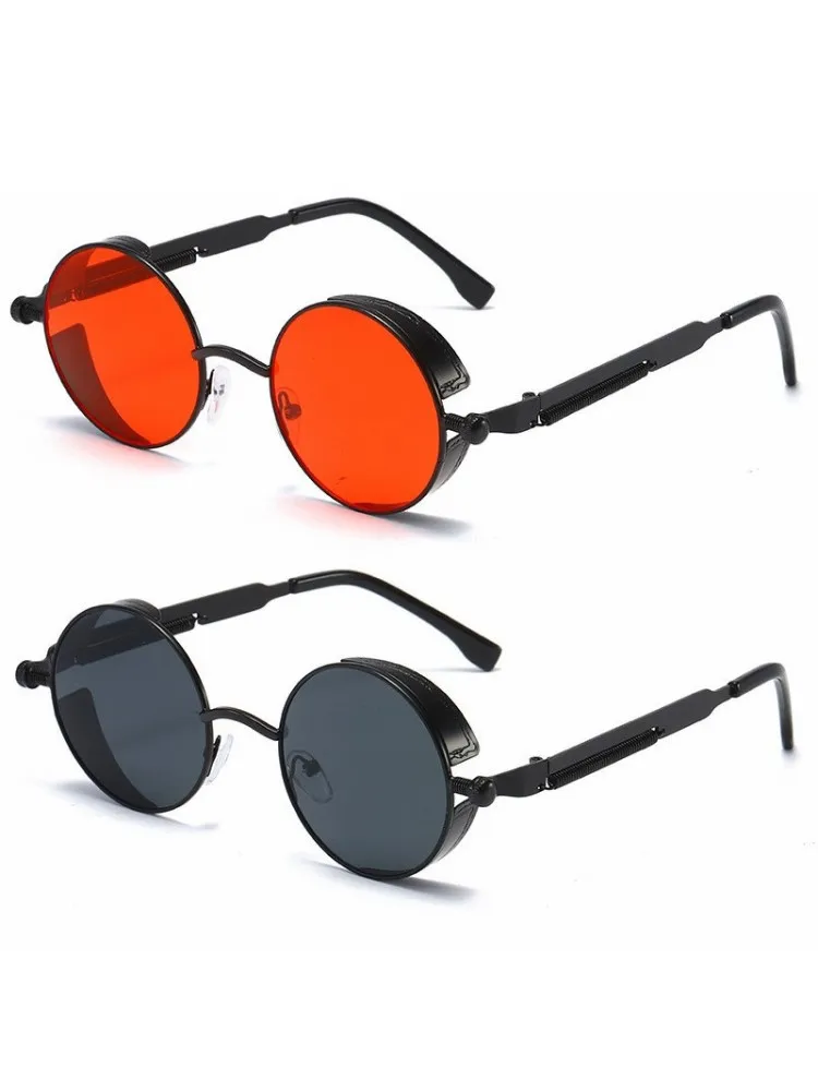 Top Trends: Metal Steampunk Sunglasses Men Women Fashion Round Glasses Brand Designer Vintage Sun Glasses High Quality Oculos De Sol 2021 Shoppable Styles