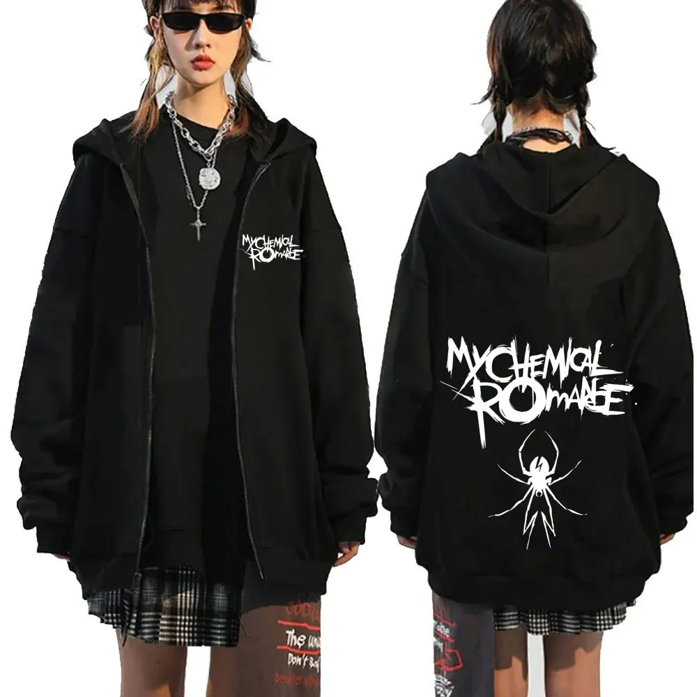 Top Trends: Rock Band My Chemical Romance Mcr Dead Zipper Hoodie Black Parade Punk Emo Zip Up Sweatshirt Men Fashion Vintage Hoodies Coats Shoppable Styles