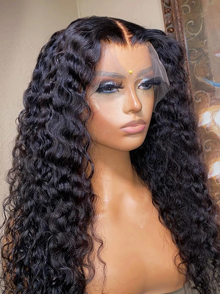 Top Trends: 13x4 13x6 HD Transparent Lace Front Human Hair Wigs Brazilian Deep Curly Water Wave 360 Human Hair Lace Frontal Wig For Women Shoppable Styles