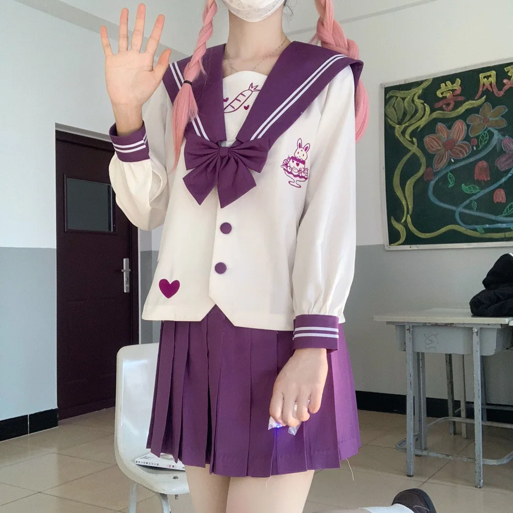 Top Trends: Japanese School Uniform For Girls Sweet And Cute Sailor Suit Long Skirt Pink High-quality Materials Clothes Anime COS Costume Shoppable Styles - Image 6