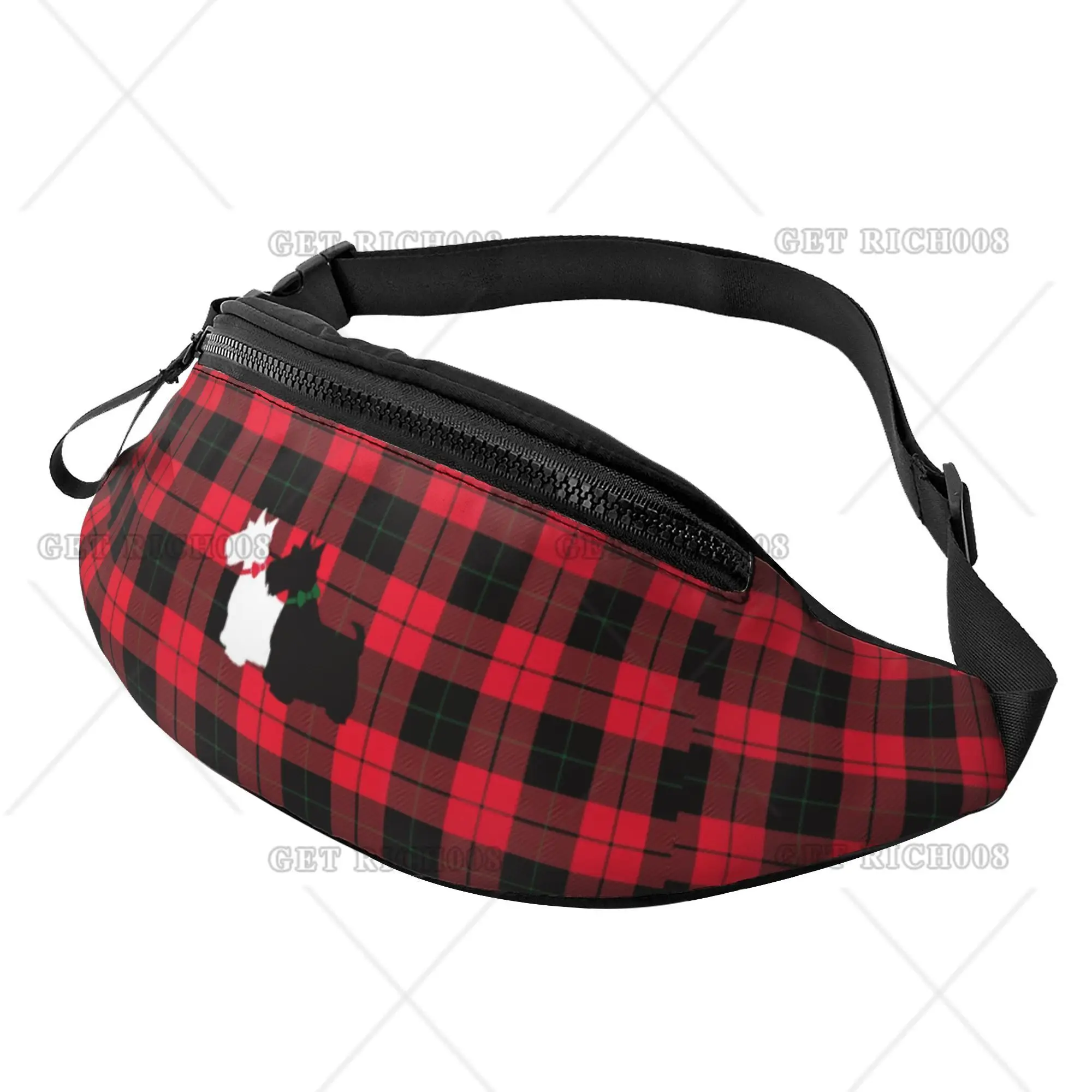 Top Trends: Red And Black Tartan Scottish Terrier Fanny Pack Waist Bag For Women Men Travel Backpack Large Opening Bags One Size Shoppable Styles