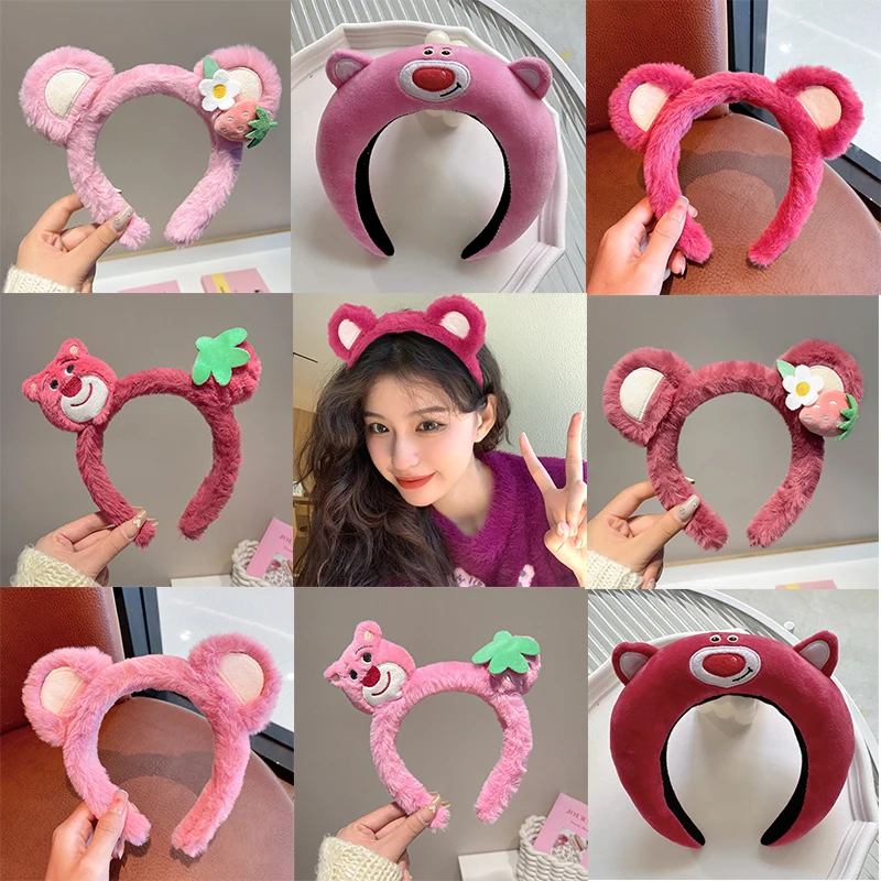 Top Trends: Disney Plush Cute Lotso Ears Headband Women Mickey Mouse Hairbands Girl Toy Story Hair Accessories Kawaii Kid Cosplay Party Gift Shoppable Styles