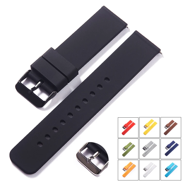 Top Trends: Silicone Strap Quick Release Watch Strap 12 / 14 / 16 / 18 / 20mm 22mm 24mm Waterproof Soft Rubber Smart Watch Band Wrist Bracelet Belts Shoppable Styles