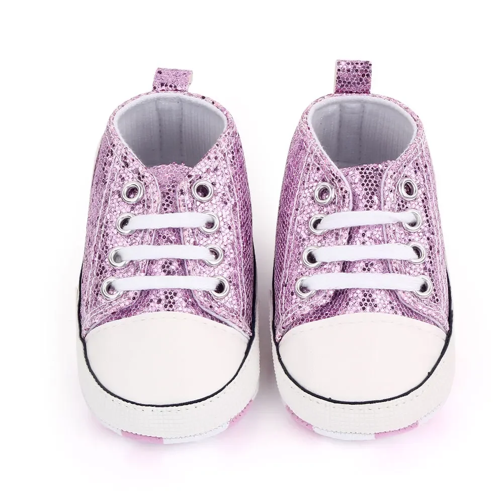 Top Trends: 2024 Newborn Sequined Canvas Baby Sneakers Casual Baby Boys Girls Toddler Multi-Color Soft Sole Non-slip Walking Shoes 0-18Month Shoppable Styles