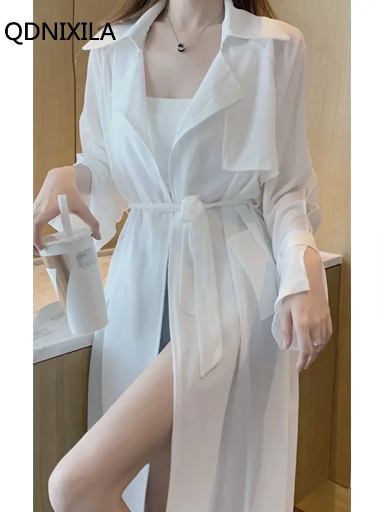 Top Trends: Summer New Ultraviolet-proof Trench Coat For Women Korean Fashion Thin Style Shirt & Blouse Top Women Autumn Women's Clothing Shoppable Styles