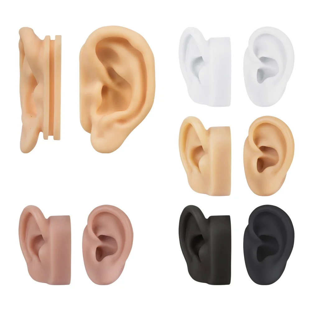 Top Trends: Silicone Ear Model Soft Flexible Ears Artificial Reusable Earring Jewelry Display Prop 3D Teaching Tool For Piercing Practice Shoppable Styles