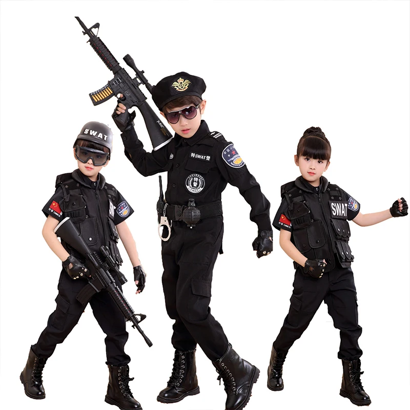 Top Trends: Children Policeman Cosplay Costumes Kids Christmas Party Carnival Police Uniform Halloween Boys Army Policemen Clothing Gift Set Shoppable Styles