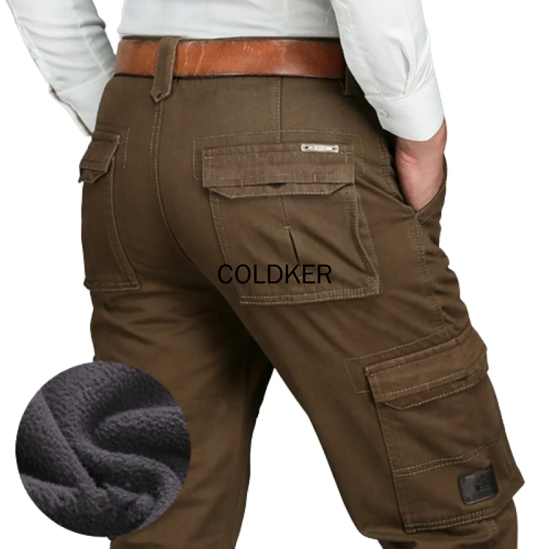 Top Trends: COLDKER Fleece Pants Men Winter Warm Thick Pants Military Army Tactical Long Trousers Black Khaki Green Men Cargo Pants Shoppable Styles