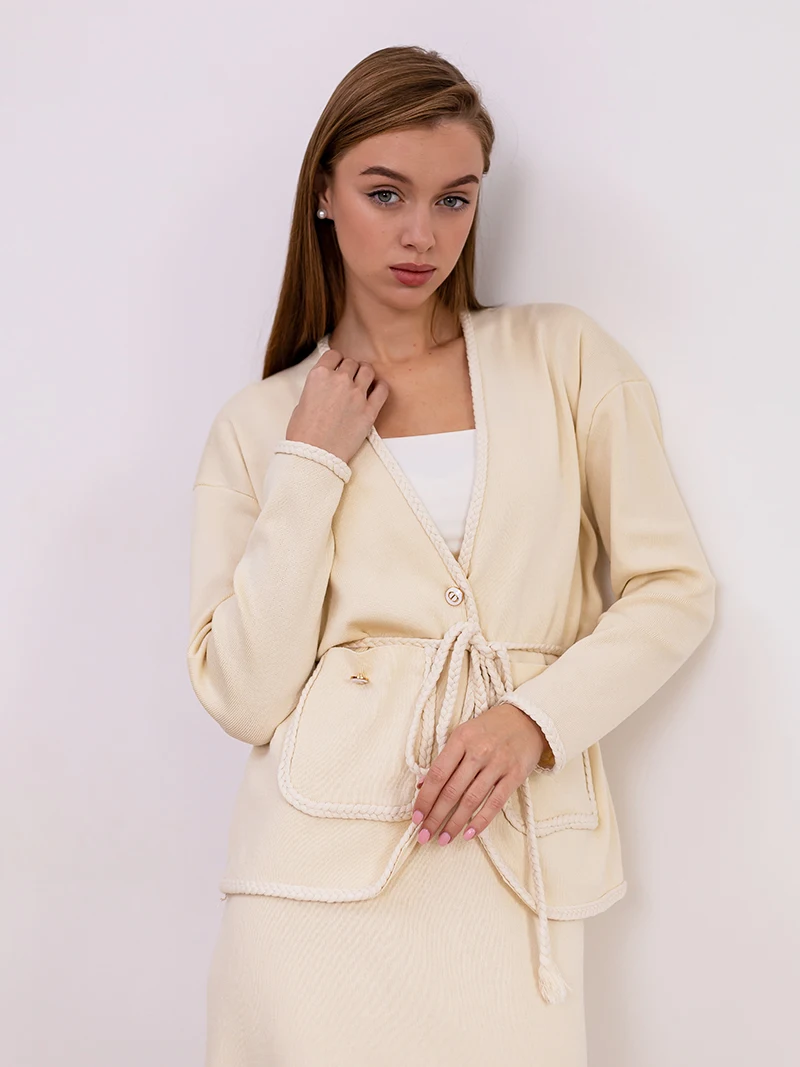 Top Trends: Elegant Knitted Two Piece Skirt Set Women Cardigan Skirt 2 Piece Sets Women Outfit Loungewear Knitted Two Piece Women Sets 2023 Shoppable Styles