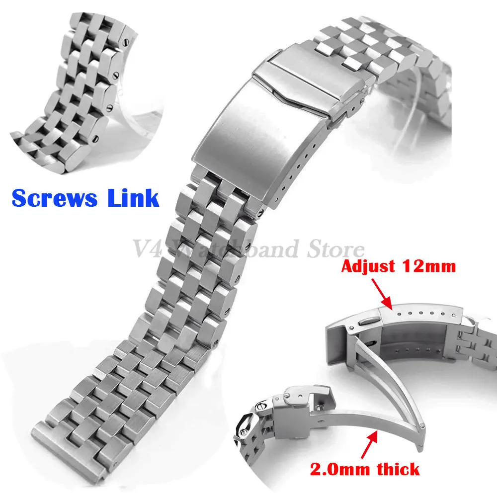 Top Trends: Luxury Solid Buckle Watch Band Stainless Steel Bracelet For Seiko 5 SKX007 SKX013 Replacement Screws Link 18mm 20mm 22mm Strap Shoppable Styles