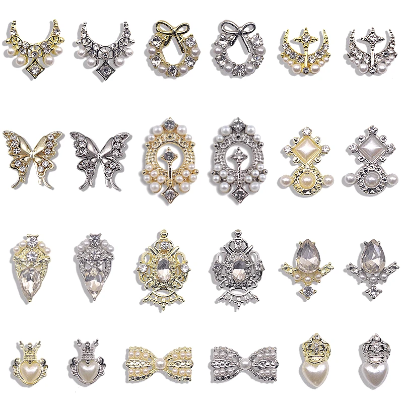 Top Trends: 10PCS Luxury Alloy 3D Nail Art Charms Baroque Court Style Nail Decoration Supplies Jewelry Accessory Parts Manicure Decor Tools Shoppable Styles