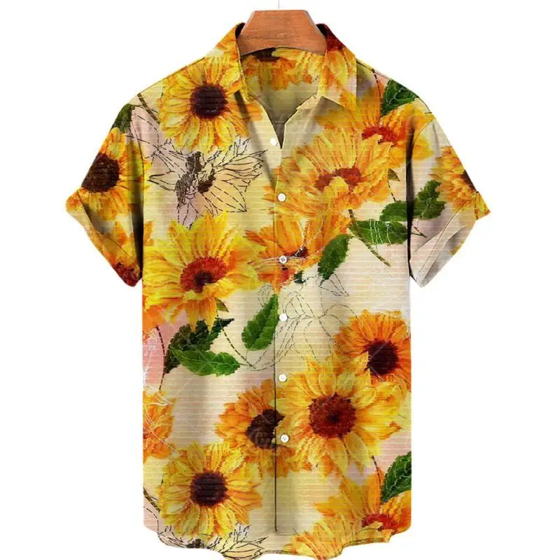 Top Trends: Summer Hawaiian Men&#039;s Shirt 3d Print Oversized Top Flower Plant Beach Holiday Vintage Casual Y2k Harajuku Vape Man Short Sleeve Shoppable Styles