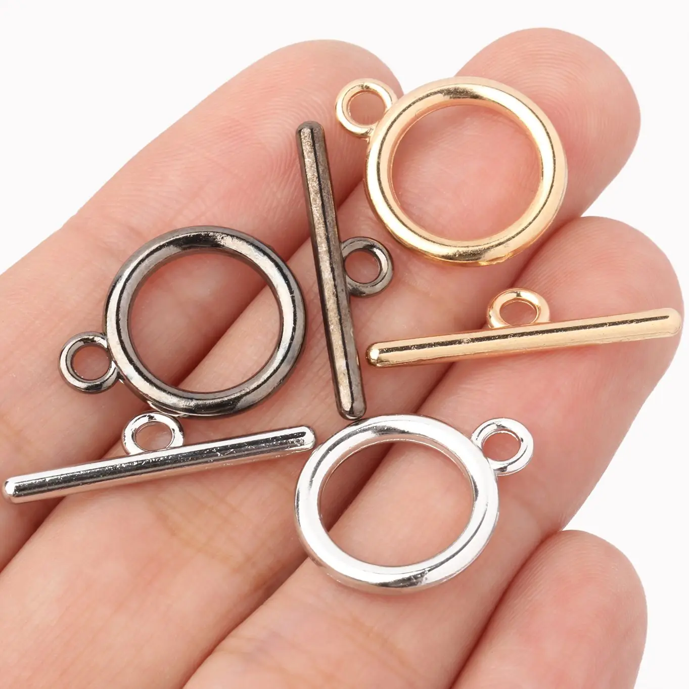 Top Trends: 10 Sets Gold Silver Color Stainless Steel OT Clasps Connectors O Toggle Clasps For Diy Jewelry Making Findings Accessories Shoppable Styles